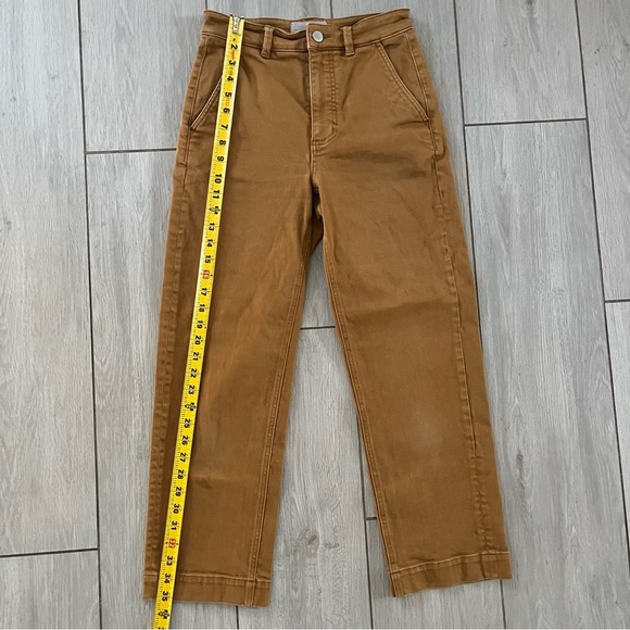 Everlane Cropped Straight Regular Mustard Brown Jean Excellent Condition Size 2 - Picture 5 of 11